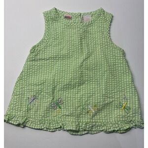Cuddle Bear Vintage Girls Spring Dragon Fly Checkered Dress (24 Mon)